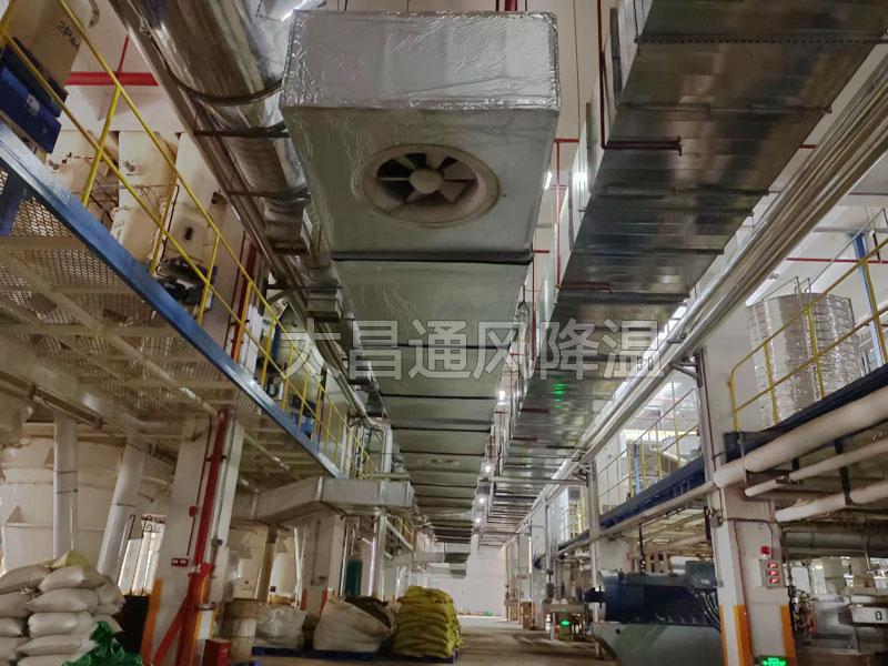 某飼料廠車間通風(fēng)降溫方案